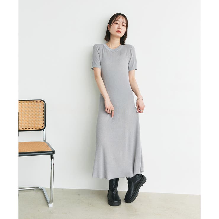 ハーフスリーブラメニットワンピース | ad thie | 詳細画像10 