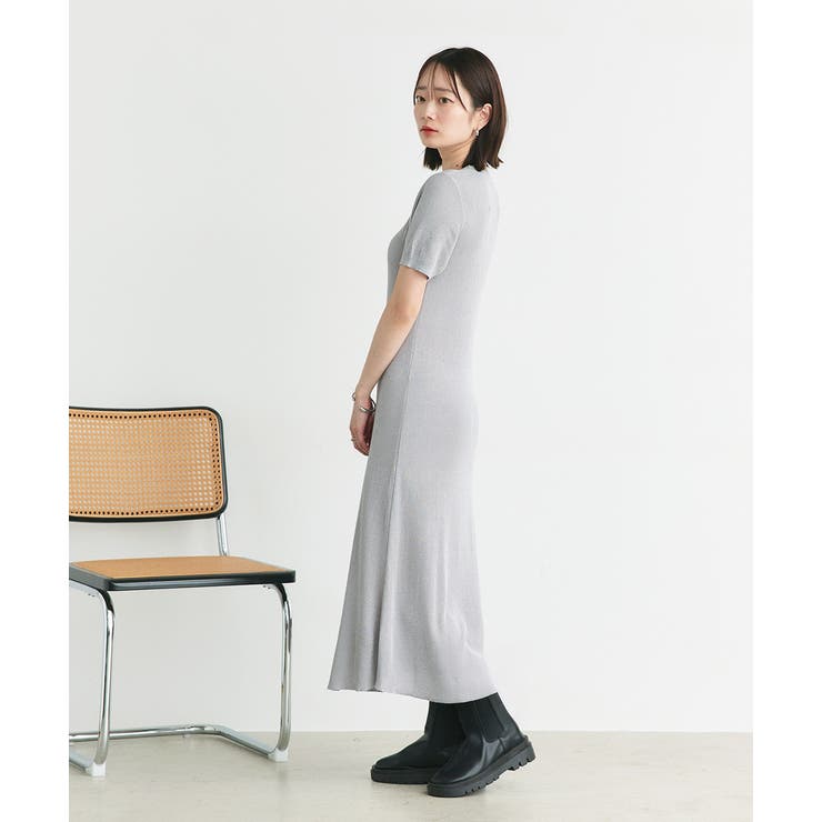 ハーフスリーブラメニットワンピース | ad thie | 詳細画像11 