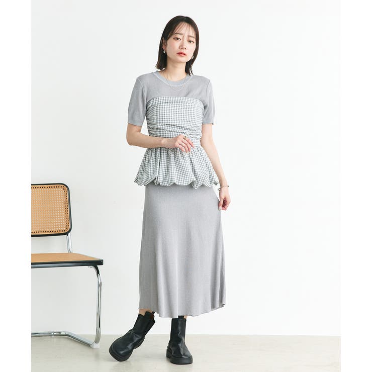 ハーフスリーブラメニットワンピース | ad thie | 詳細画像14 