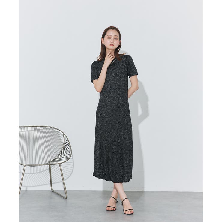 ハーフスリーブラメニットワンピース | ad thie | 詳細画像21 