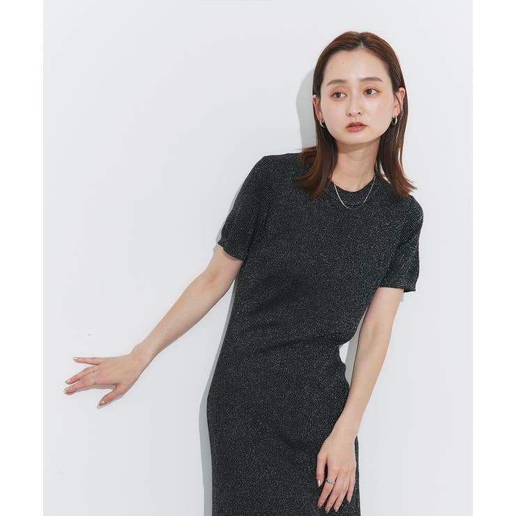 ハーフスリーブラメニットワンピース | ad thie | 詳細画像27 