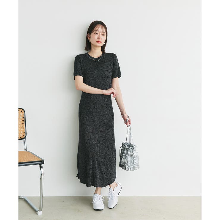 ハーフスリーブラメニットワンピース | ad thie | 詳細画像28 