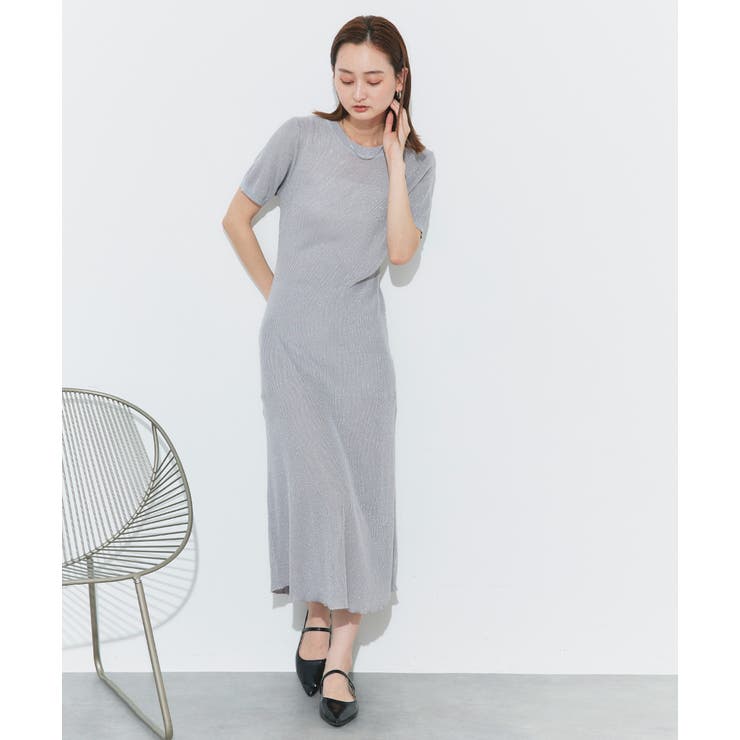 ハーフスリーブラメニットワンピース | ad thie | 詳細画像3 