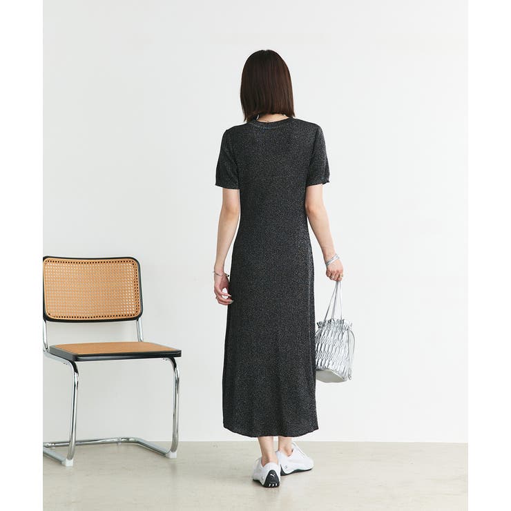 ハーフスリーブラメニットワンピース | ad thie | 詳細画像30 