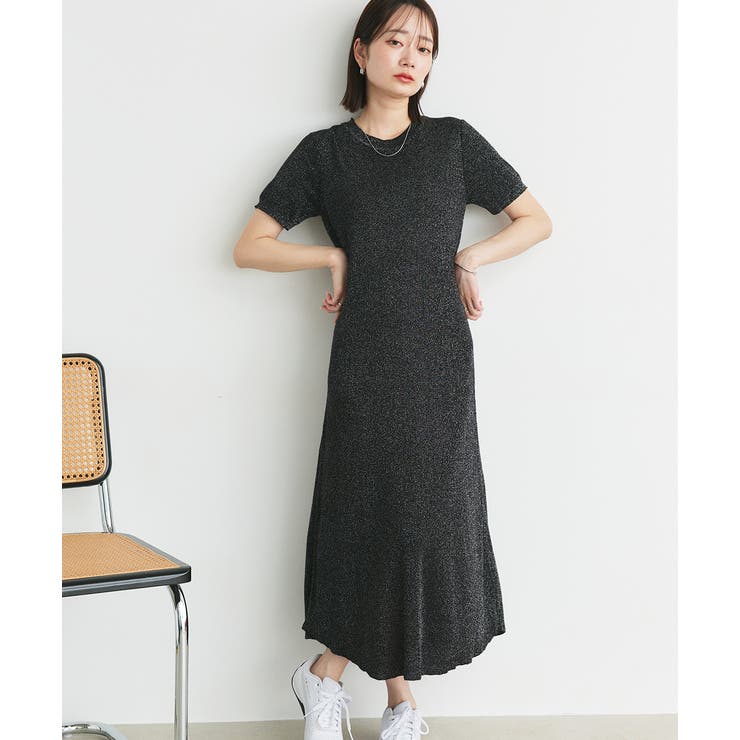 ハーフスリーブラメニットワンピース | ad thie | 詳細画像32 