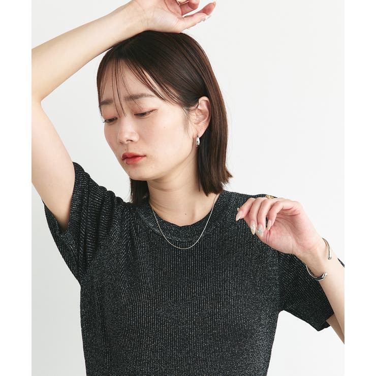 ハーフスリーブラメニットワンピース | ad thie | 詳細画像33 