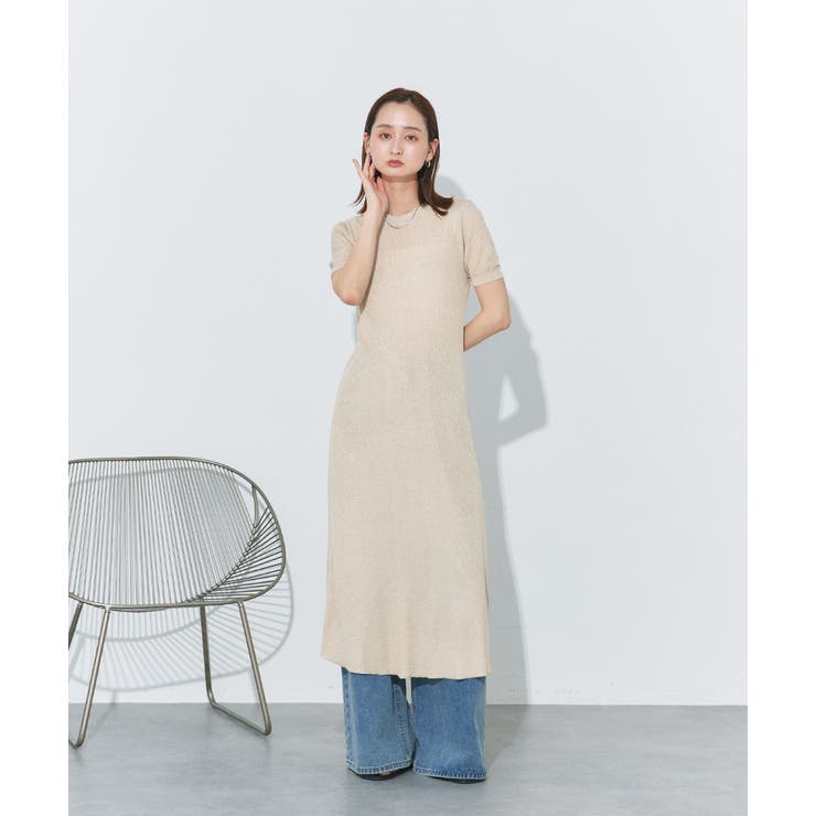 ハーフスリーブラメニットワンピース | ad thie | 詳細画像35 