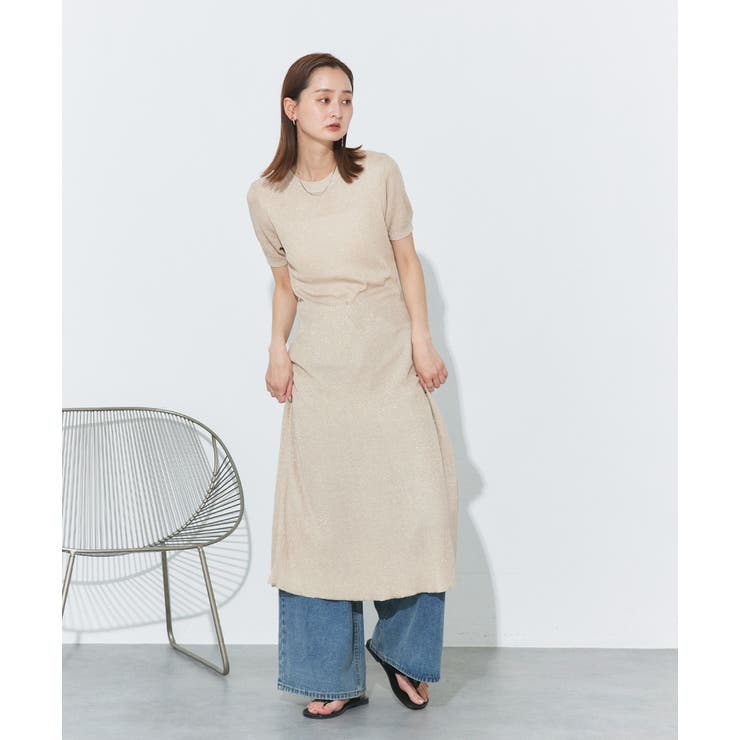 ハーフスリーブラメニットワンピース | ad thie | 詳細画像36 