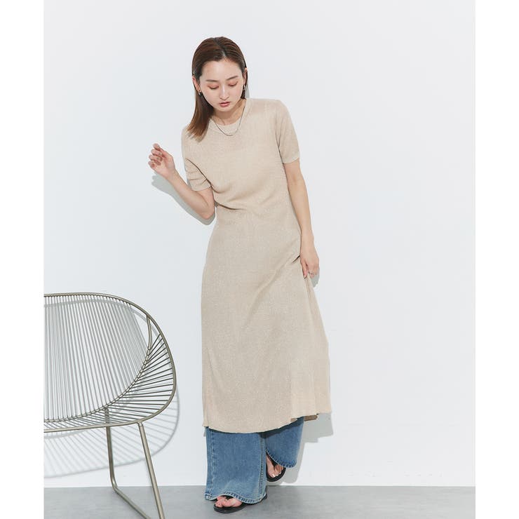 ハーフスリーブラメニットワンピース | ad thie | 詳細画像37 