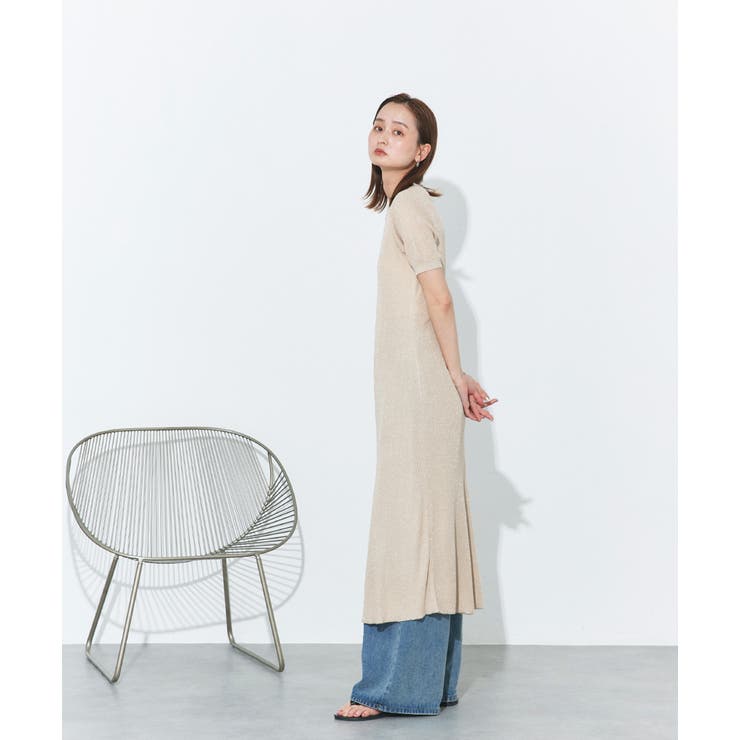 ハーフスリーブラメニットワンピース | ad thie | 詳細画像38 