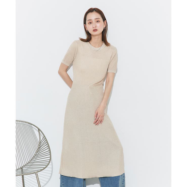 ハーフスリーブラメニットワンピース | ad thie | 詳細画像39 