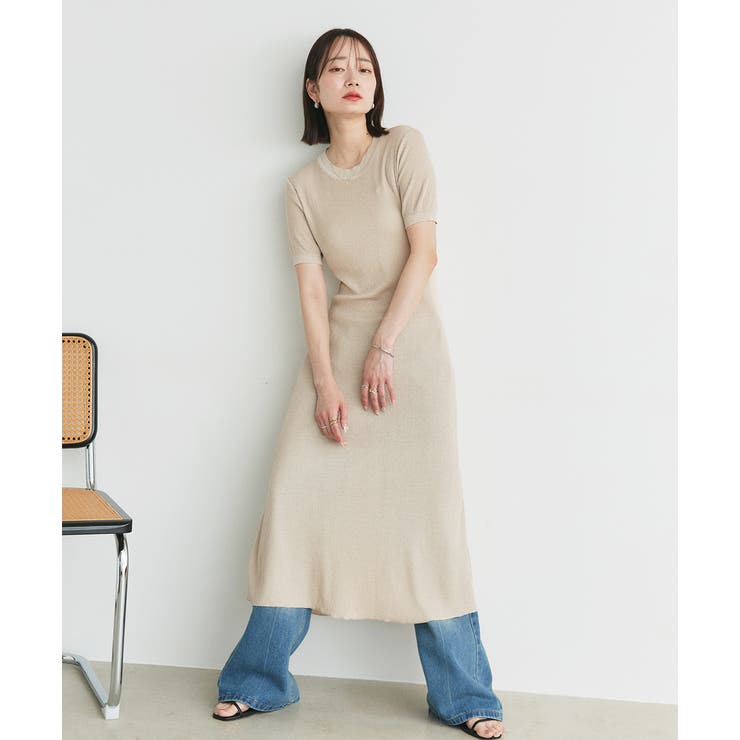 ハーフスリーブラメニットワンピース | ad thie | 詳細画像43 