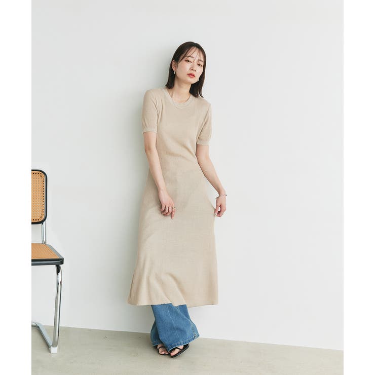 ハーフスリーブラメニットワンピース | ad thie | 詳細画像44 