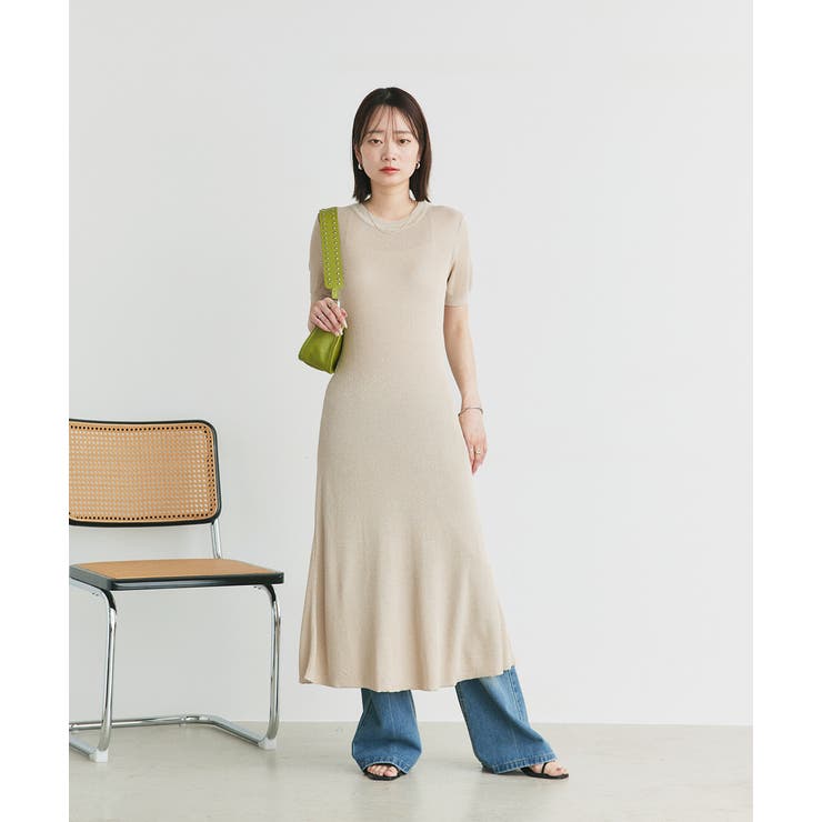 ハーフスリーブラメニットワンピース | ad thie | 詳細画像46 