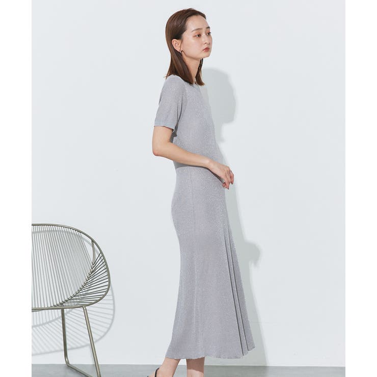 ハーフスリーブラメニットワンピース | ad thie | 詳細画像6 