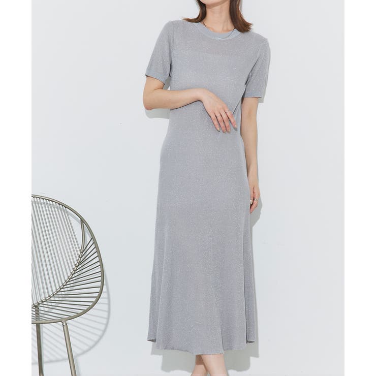 ハーフスリーブラメニットワンピース | ad thie | 詳細画像7 