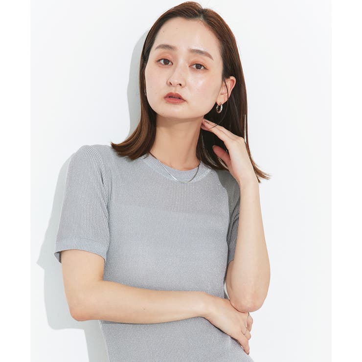 ハーフスリーブラメニットワンピース | ad thie | 詳細画像8 