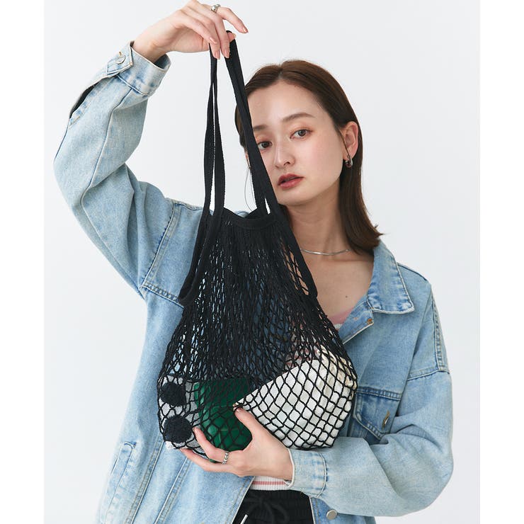 ブラック | メッシュネットトートバッグ | ad thie