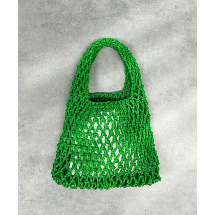 グリーン | ロープ編みワンハンドルミニバッグ | ad thie