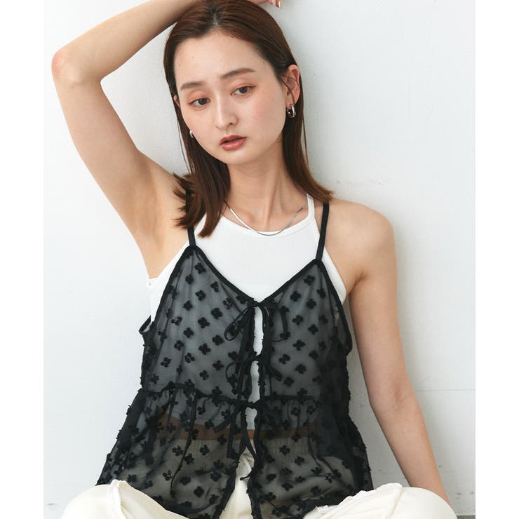 フロントリボンシアーキャミソールビスチェ | ad thie | 詳細画像23 