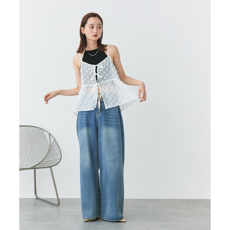 フロントリボンシアーキャミソールビスチェ | ad thie | 詳細画像3 