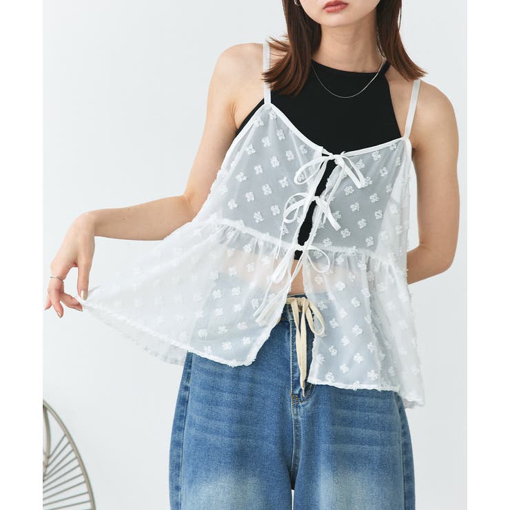 フロントリボンシアーキャミソールビスチェ | ad thie | 詳細画像5 