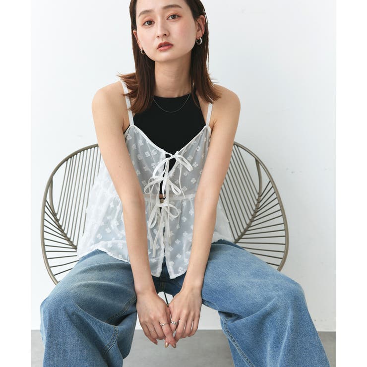 フロントリボンシアーキャミソールビスチェ | ad thie | 詳細画像8 