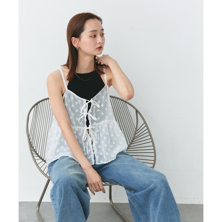 フロントリボンシアーキャミソールビスチェ | ad thie | 詳細画像9 