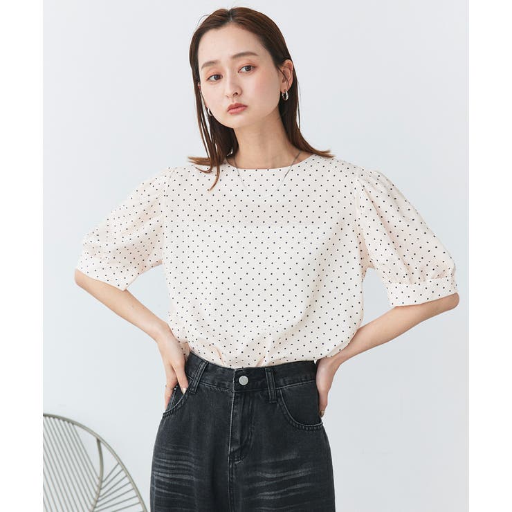 2wayパフスリーブドットブラウス | ad thie | 詳細画像4 