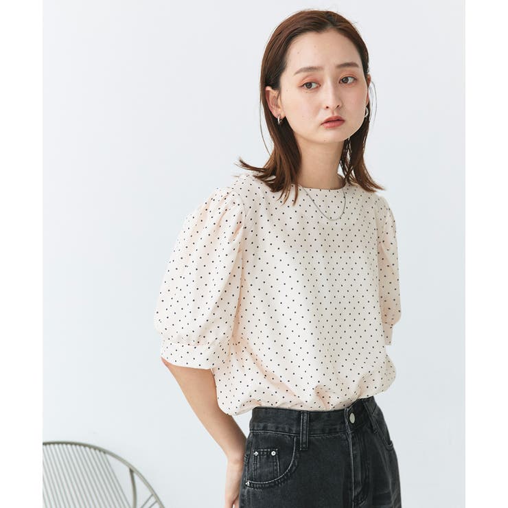 2wayパフスリーブドットブラウス | ad thie | 詳細画像7 