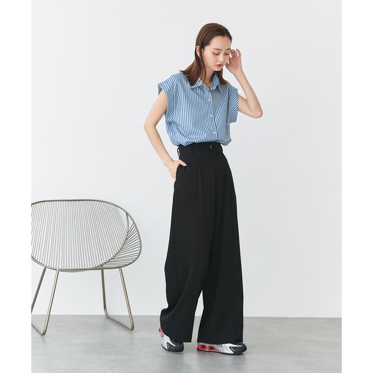 サイドギャザーストライプシャツ | ad thie | 詳細画像10 