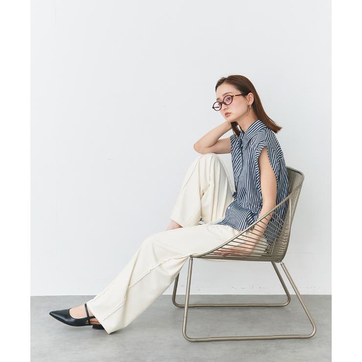 サイドギャザーストライプシャツ | ad thie | 詳細画像21 