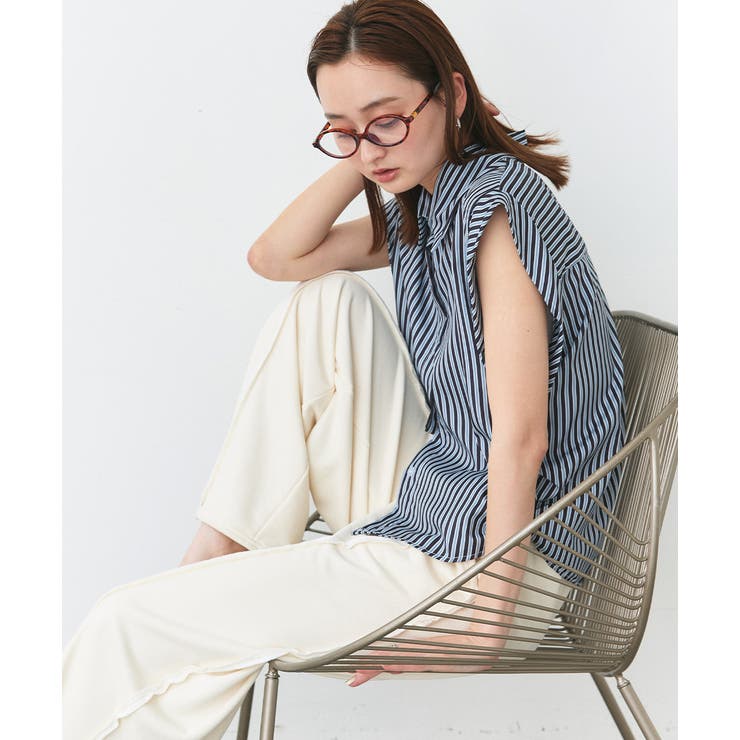 サイドギャザーストライプシャツ | ad thie | 詳細画像22 