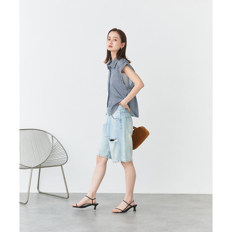 サイドギャザーストライプシャツ | ad thie | 詳細画像23 