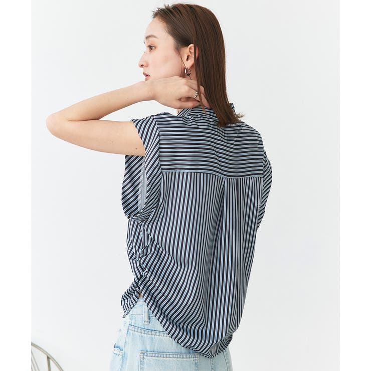 サイドギャザーストライプシャツ | ad thie | 詳細画像27 