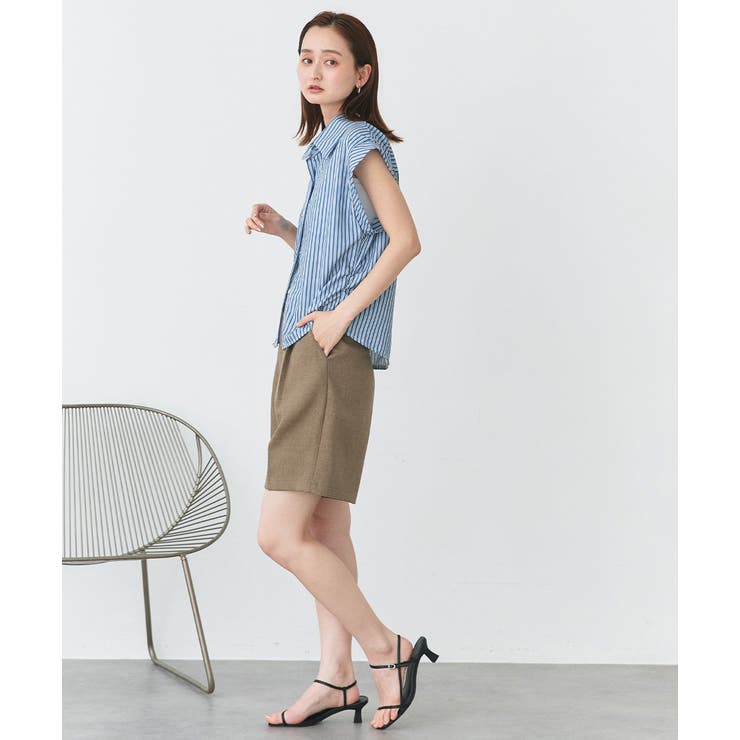 サイドギャザーストライプシャツ | ad thie | 詳細画像3 