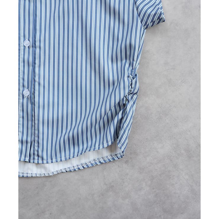 サイドギャザーストライプシャツ | ad thie | 詳細画像31 