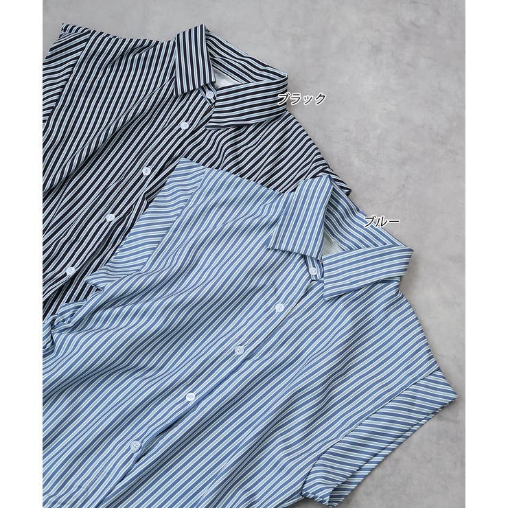 サイドギャザーストライプシャツ | ad thie | 詳細画像34 