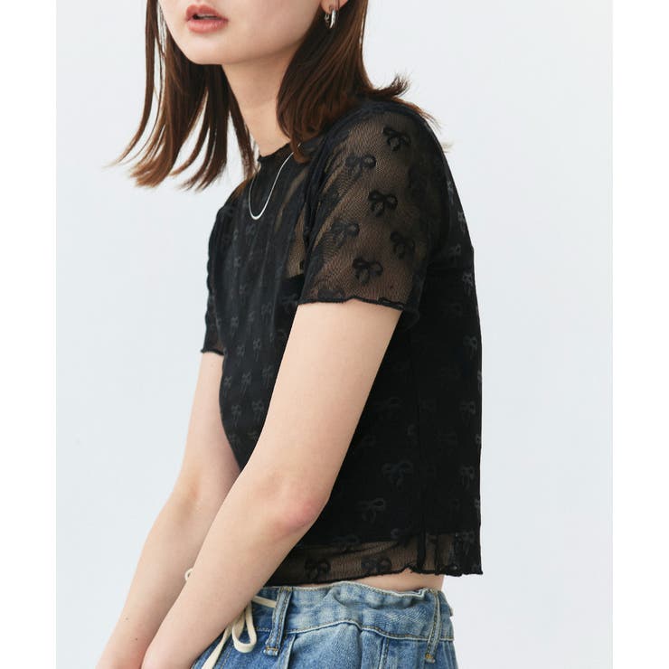 ハーフスリーブリボンシアートップス | ad thie | 詳細画像13 