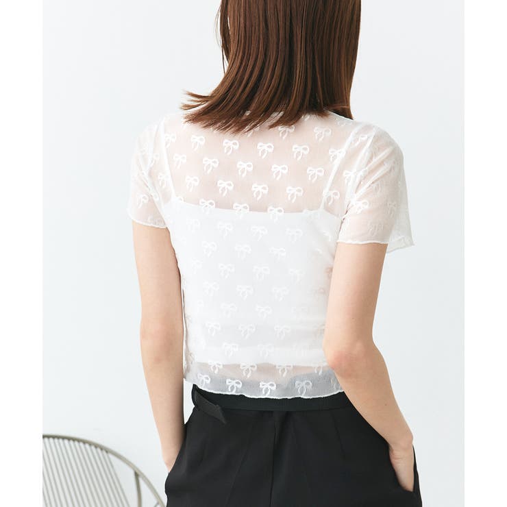 ハーフスリーブリボンシアートップス | ad thie | 詳細画像20 