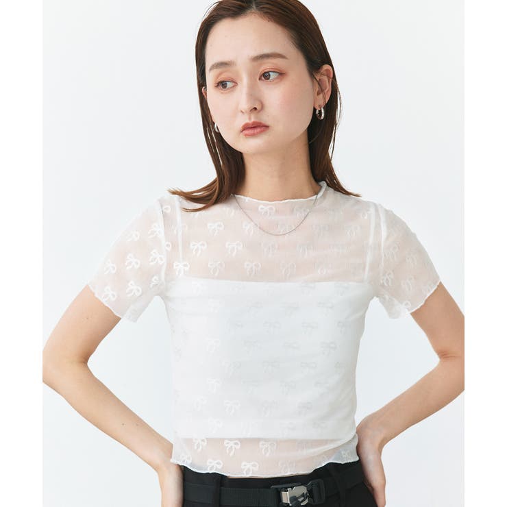 ハーフスリーブリボンシアートップス | ad thie | 詳細画像21 