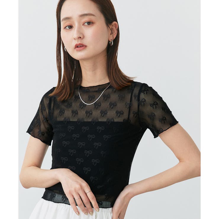 ハーフスリーブリボンシアートップス | ad thie | 詳細画像8 