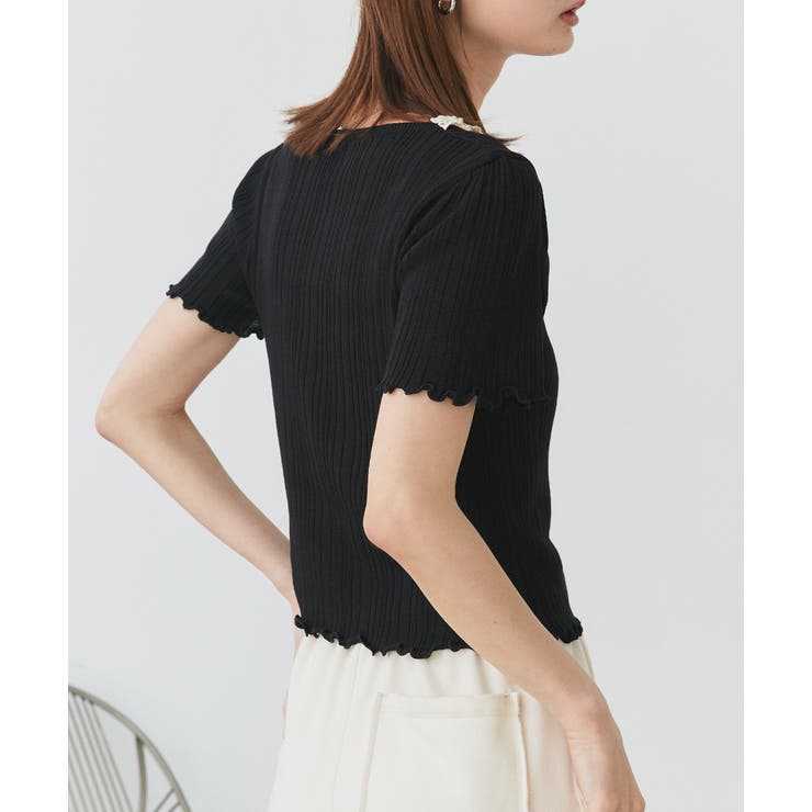 ネックリボンリブニットトップス | ad thie | 詳細画像11 