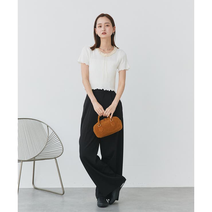 ネックリボンリブニットトップス | ad thie | 詳細画像12 