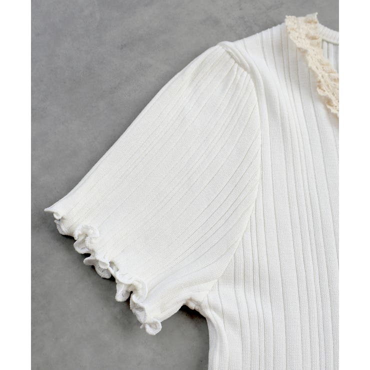 ネックリボンリブニットトップス | ad thie | 詳細画像20 