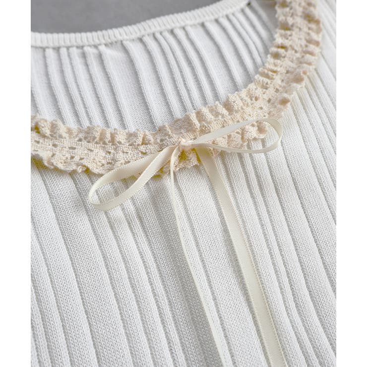 ネックリボンリブニットトップス | ad thie | 詳細画像21 