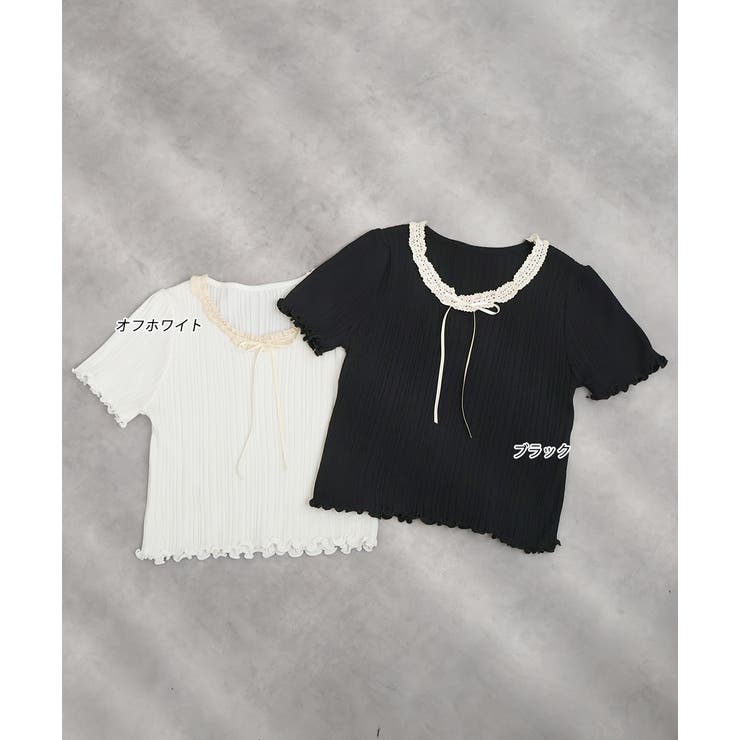 ネックリボンリブニットトップス | ad thie | 詳細画像24 