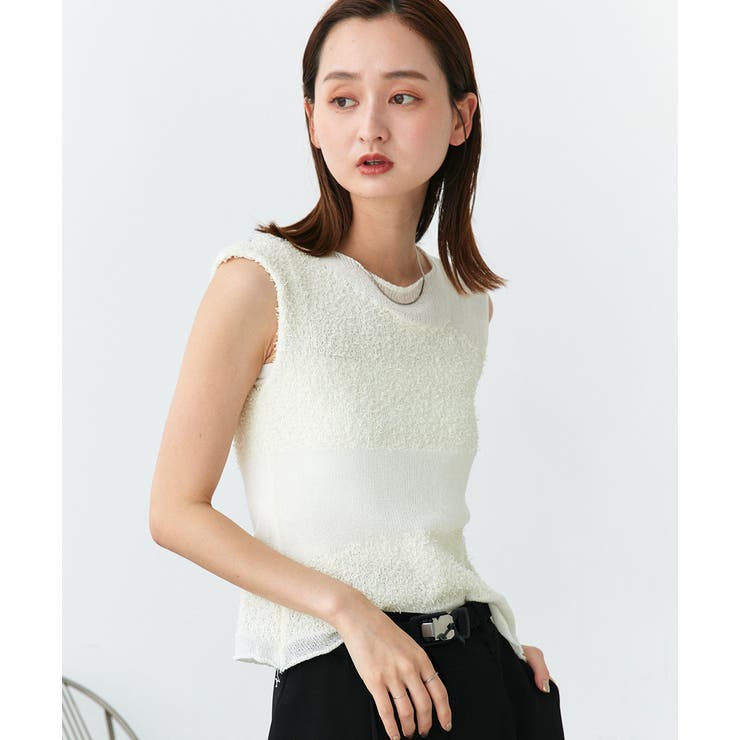 ノースリーブシアーニットプルオーバー | ad thie | 詳細画像33 