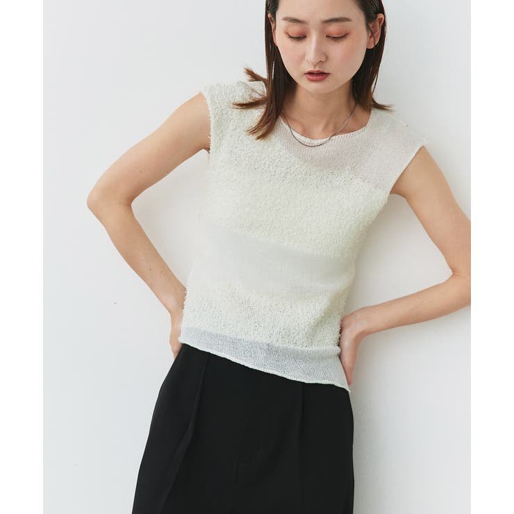 ノースリーブシアーニットプルオーバー | ad thie | 詳細画像35 