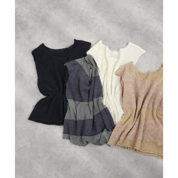 ノースリーブシアーニットプルオーバー | ad thie | 詳細画像38 